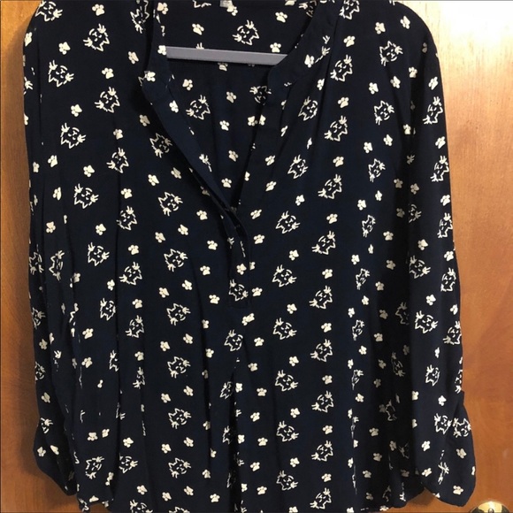 Modcloth Tops - ModCloth navy kitty blouse